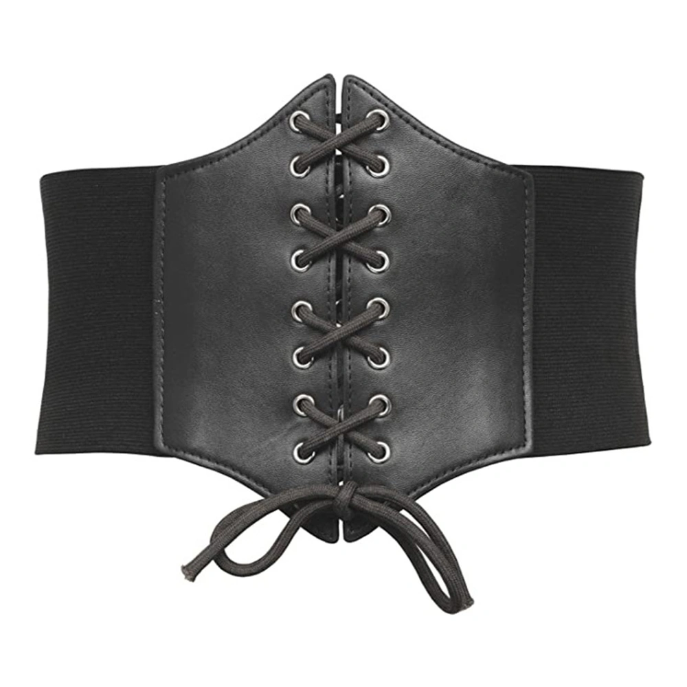 Rope Tied Black Waist Seal, European Fashion Women's Elastic Corset