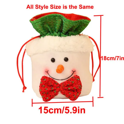 Christmas Candy Bags Cute Santa Snowman Elk Styling Design Apple Container