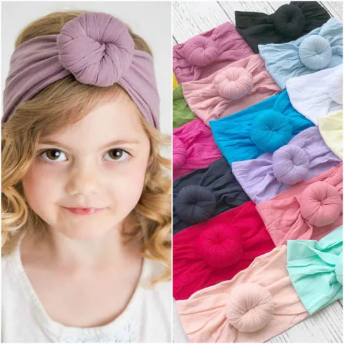 Baby Casual Hair Accessories Monochrome Soft Round Ball Design Headband