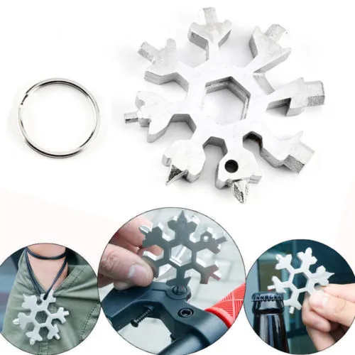 18 In 1 Snowflake Design Tool Compact Portable Outdoor Lifesaving Equipment