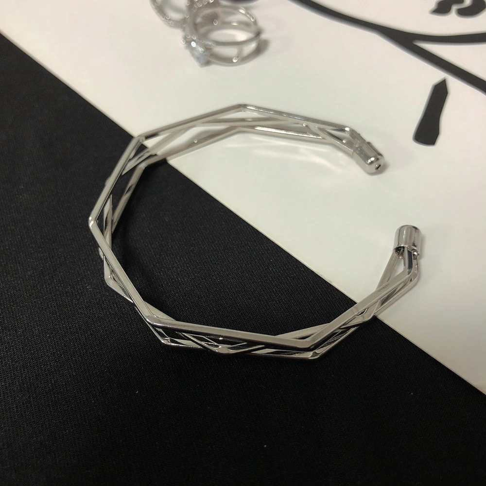 Open Cuff Bracelet Multi-Layer Wire Cross Hollow Out Charm Bracelet for Women
