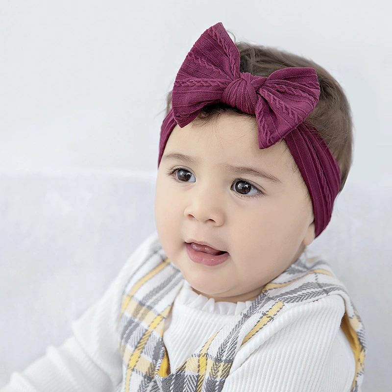 Kids Girls Stylish Bowknot Headband Fashion Solid Color Hair Band