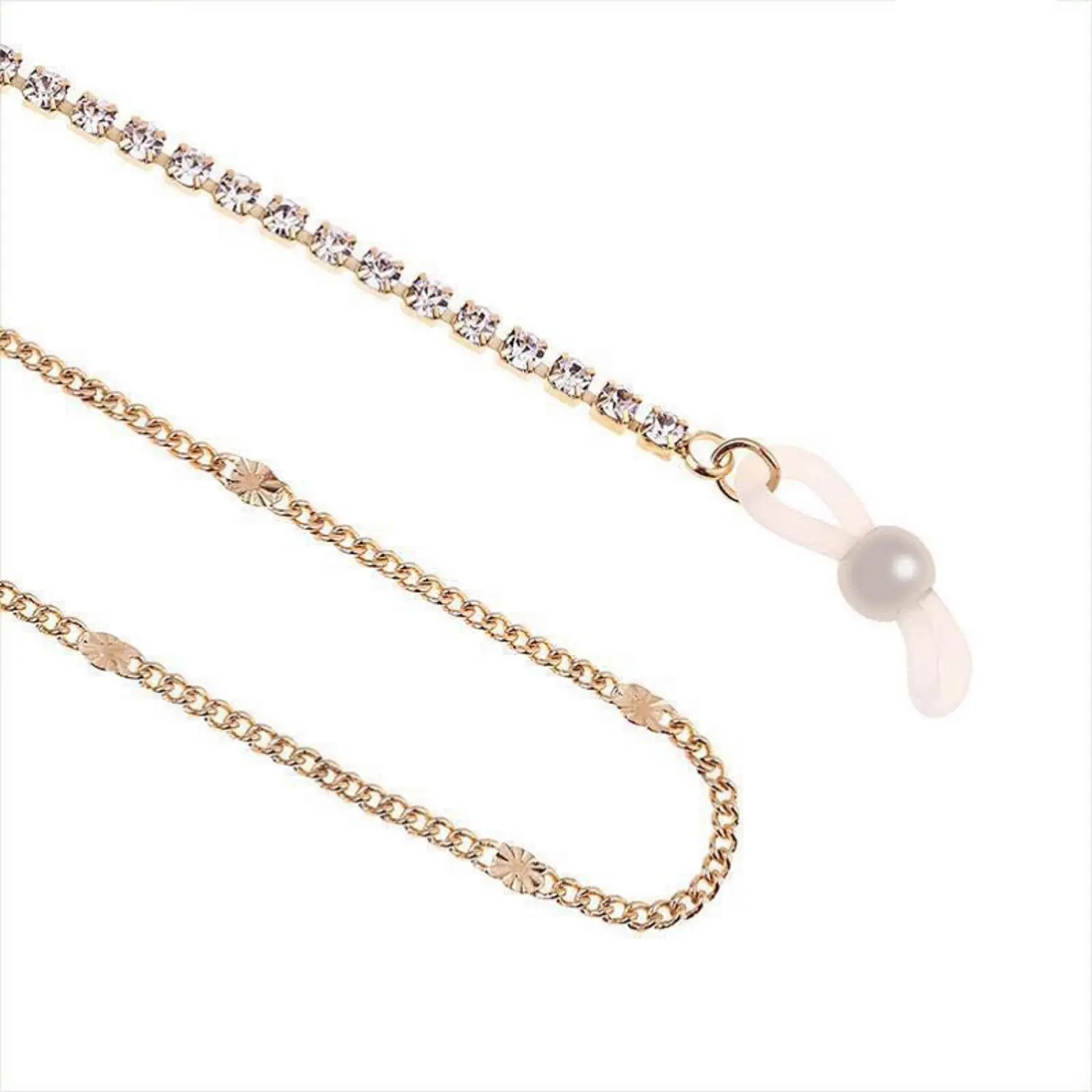 Ladies Temperament Eyeglasses Chain, Rhinestone Decoration Mask Chain