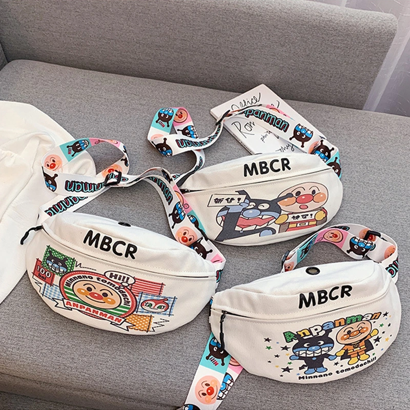 Cross-Body Bags, Canvas Pack, Cute Zipper Cartoon Shoulder Pockets