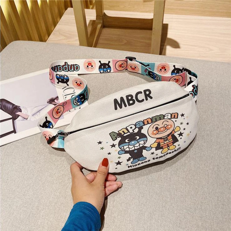 Cross-Body Bags, Canvas Pack, Cute Zipper Cartoon Shoulder Pockets