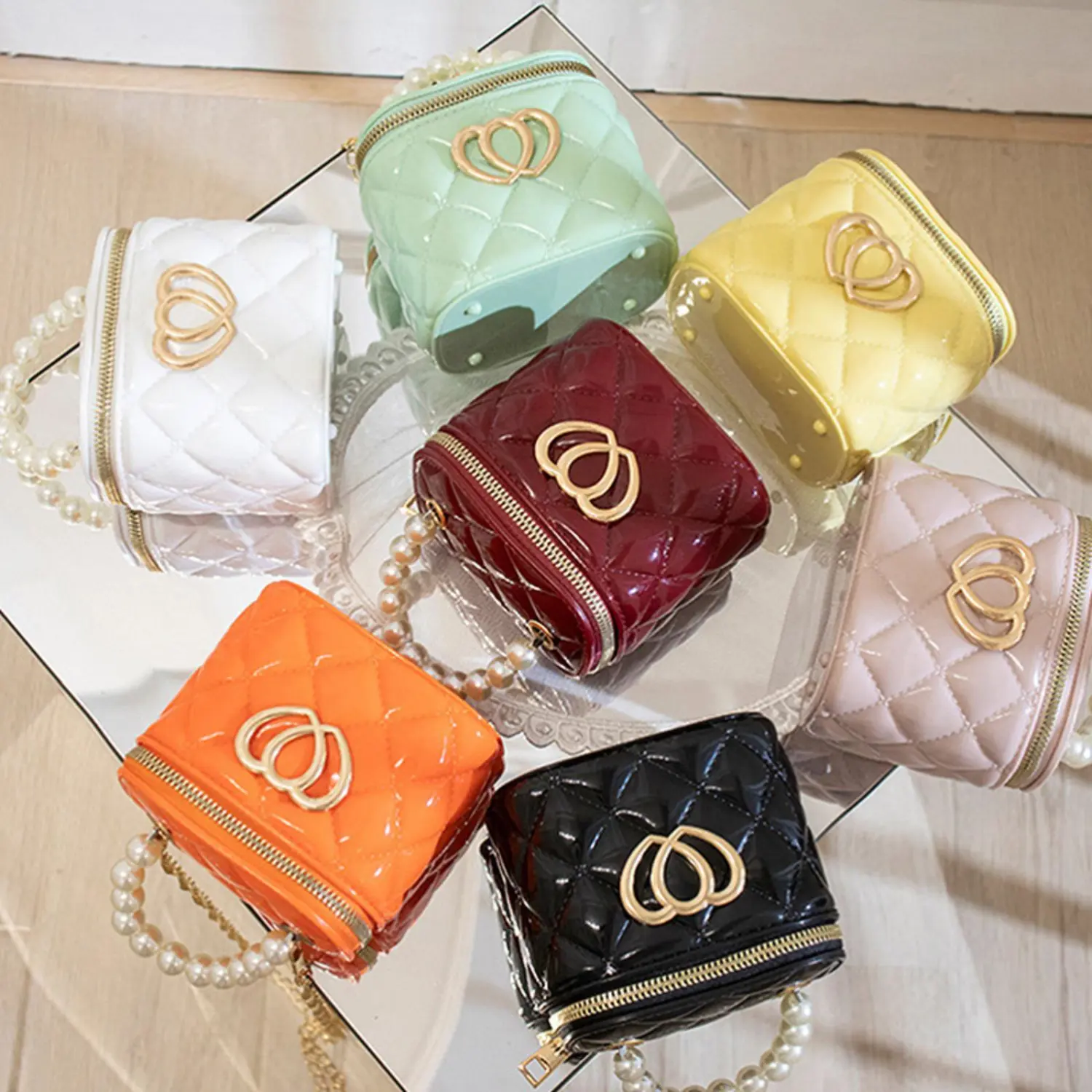 Ladies Chain Shoulder Bag, Mini Crossbody Messenger Bucket Bag