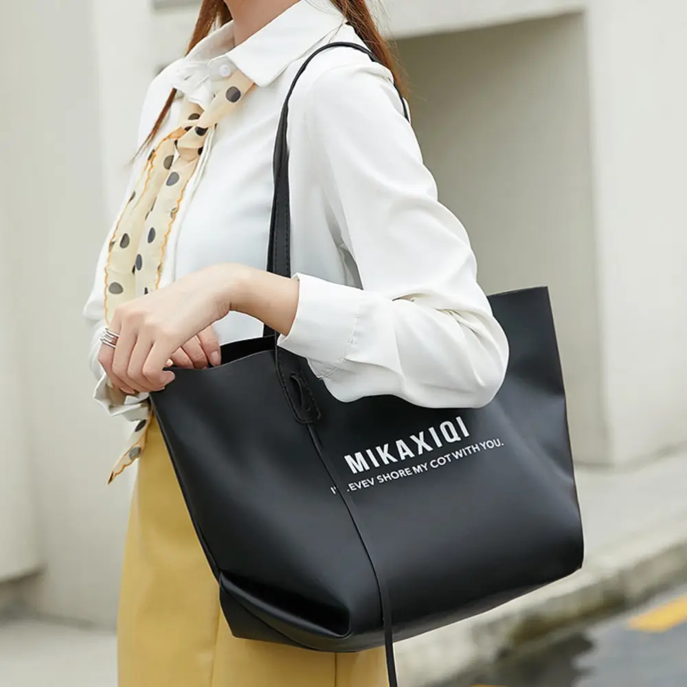 Women Tote Shoulder Bag Magnetic Closure, PU Leather Accessory