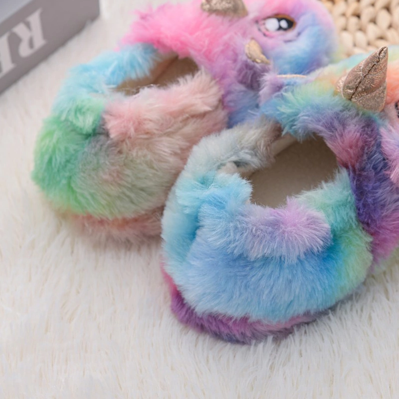 Girls Boys Slippers Cartoon Plush Warm House Shoes for Indoor
