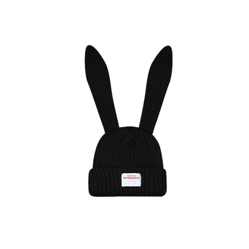  Adults Cute Long Rabbit Ears Knitted Wool Hat Thickened Warm Hat