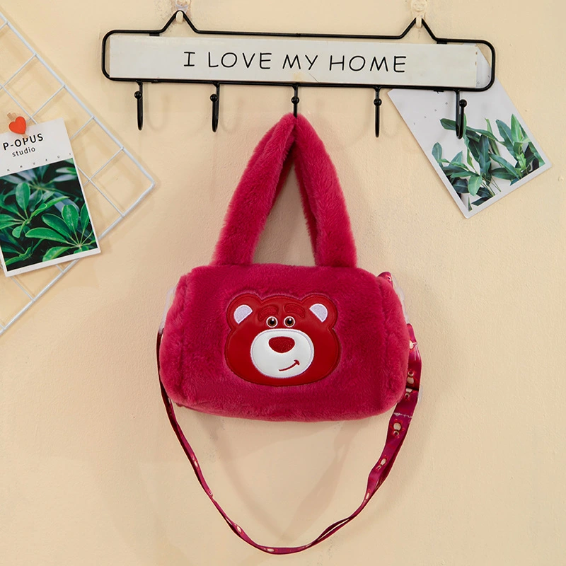 Cartoon Plush Student Crossbody Bag Children's Portable Purse