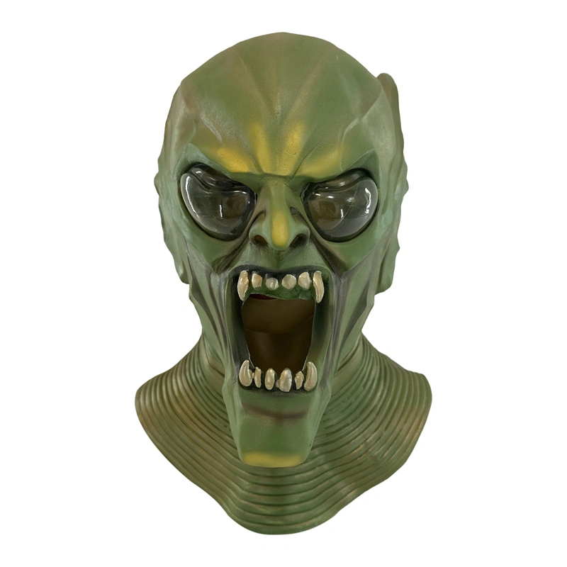 Halloween Green Monster Facewear Realistic Scary Facewear Headwear