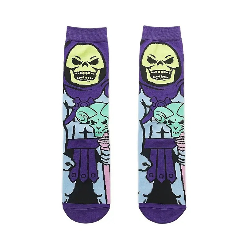 Men Cartoon Socks Causal Soft Breathable Mid Calf Socks Crew Socks