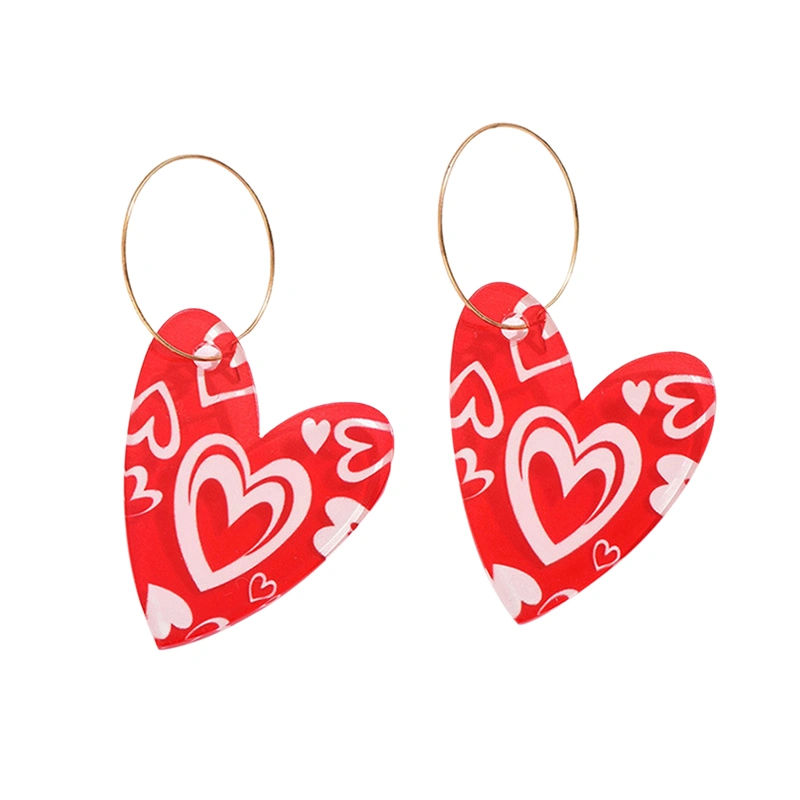 Acrylic Heart Dangle Earrings Creative Resin Exaggerated Earrings