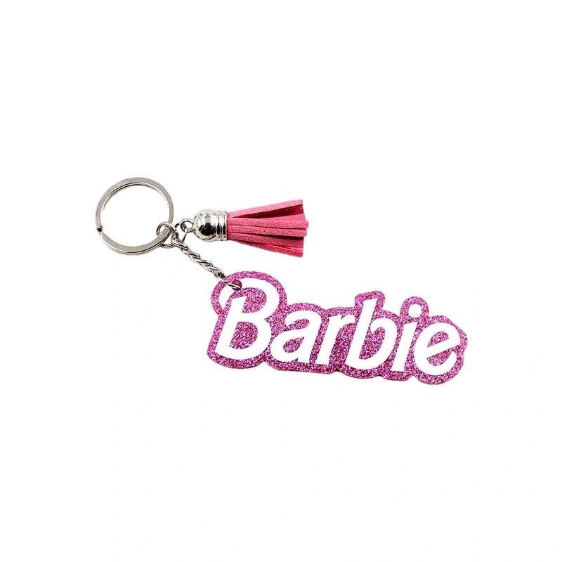 Pink Letters Keychain Cute Key Ring Acrylic Purse Charms for Women