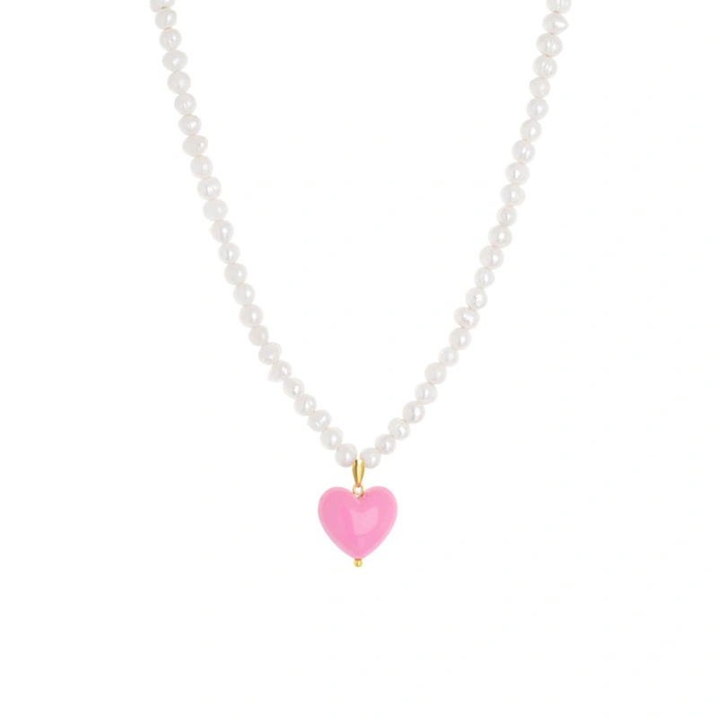 Barbie Heart Pearl Necklace for Women, Jewelry for Birthday Gifts