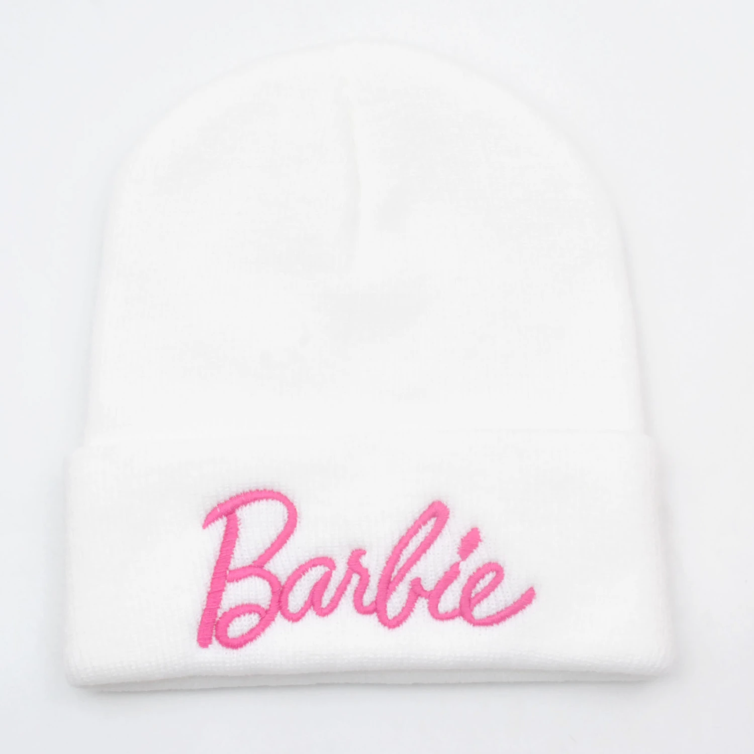 Warm Knitted Hat for Women, Adults Letter Embroidery Pink Beanie