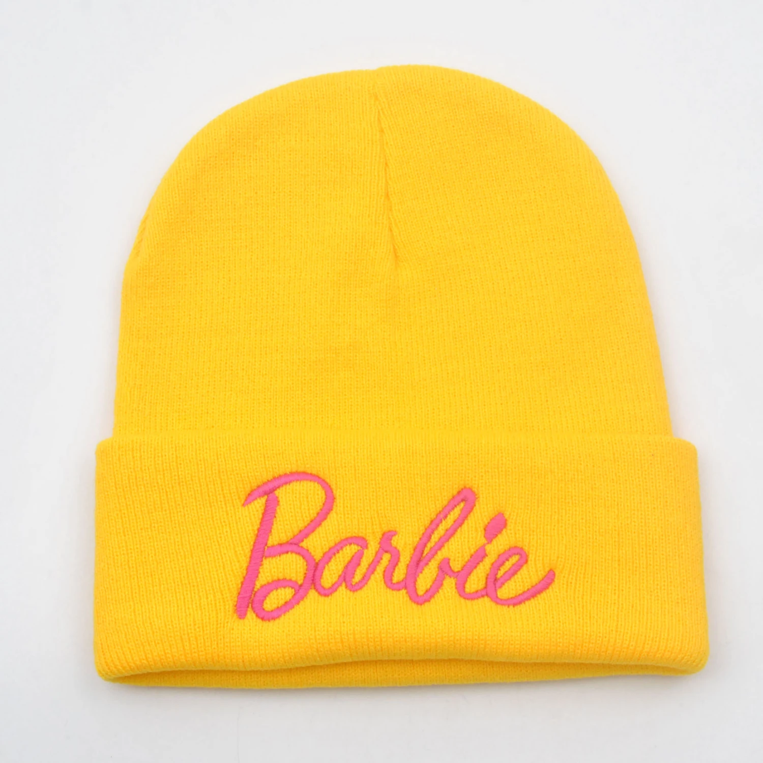 Warm Knitted Hat for Women, Adults Letter Embroidery Pink Beanie