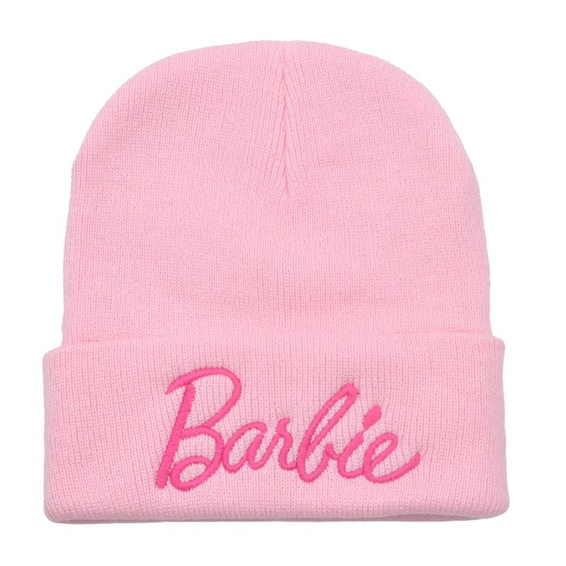 Warm Knitted Hat for Women, Adults Letter Embroidery Pink Beanie
