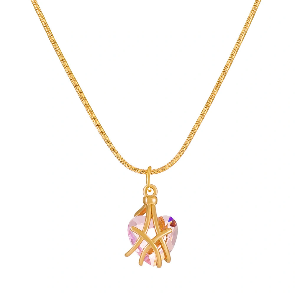 Heart Necklaces Dainty Diamond Castle Necklace Barbie Necklaces