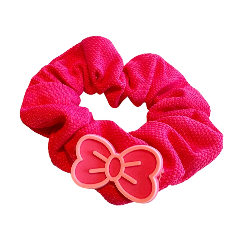 Pink Scrunchies Hair Rope for Women, Cute Bowknot Ponytail Holders