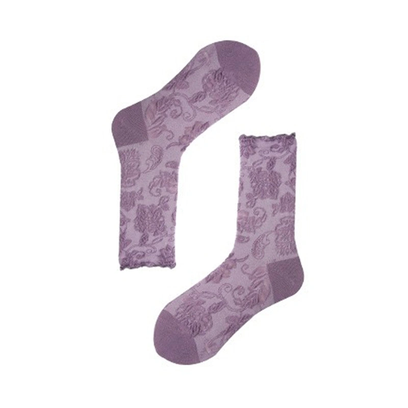 Women Calf Socks, Vintage Elastic Soft Flower Lolita Socks Boot Socks