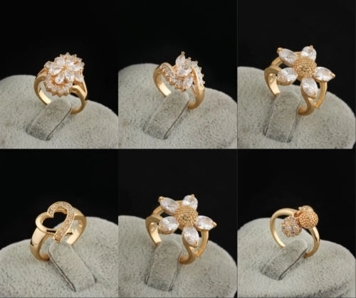 Decorative Solid Color Ring, Daily Scratch Resistant Ornament with Rhinestones