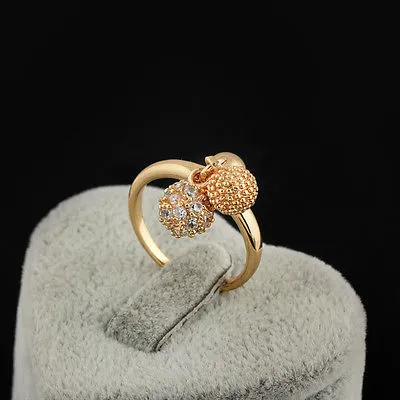 Decorative Solid Color Ring, Daily Scratch Resistant Ornament with Rhinestones