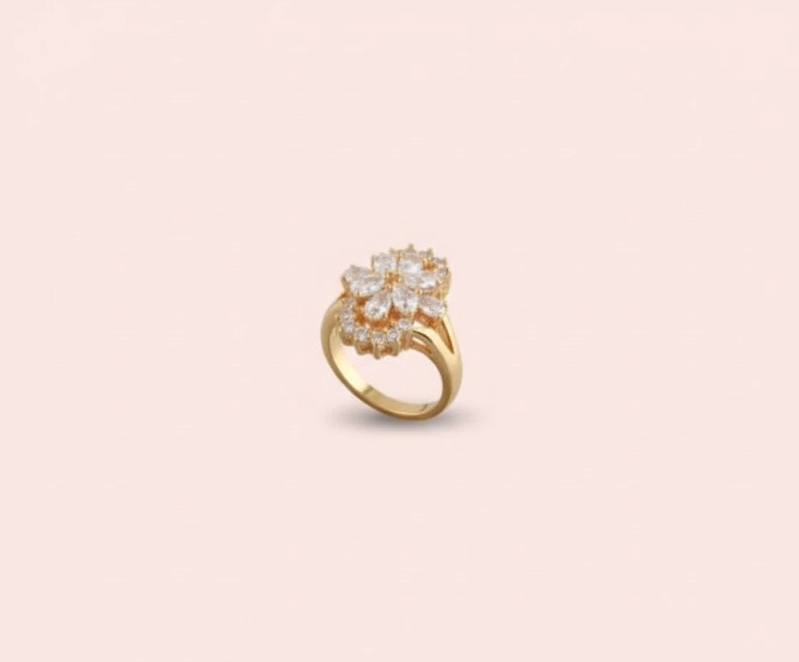 Decorative Solid Color Ring, Daily Scratch Resistant Ornament with Rhinestones