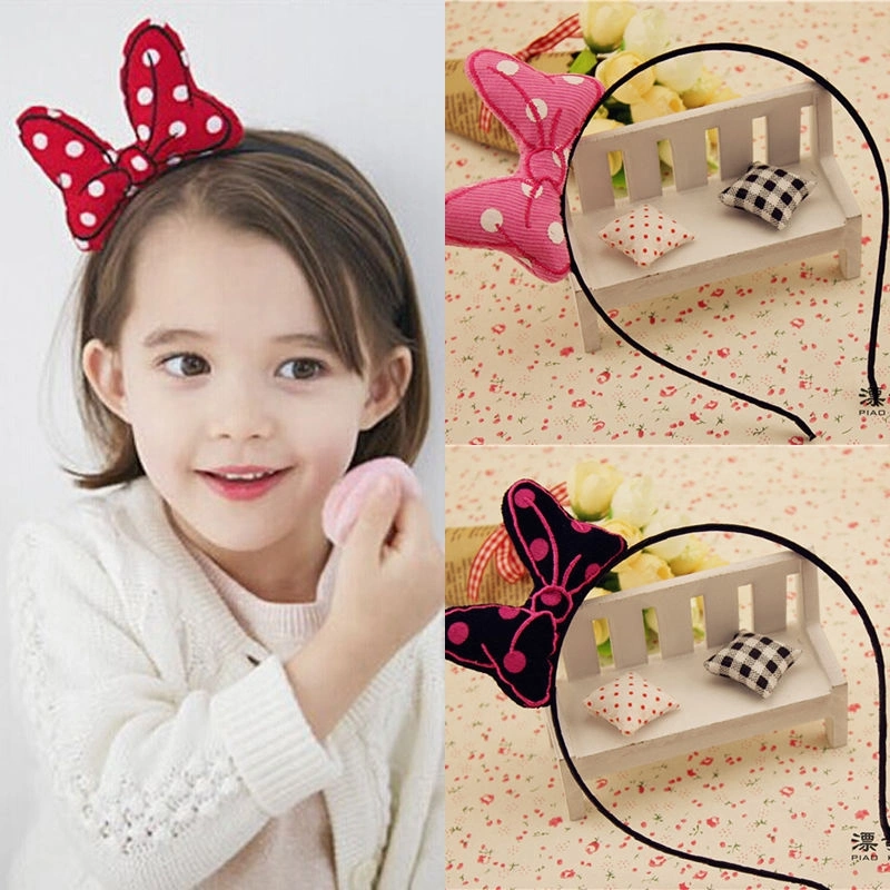 Girl Headband, Women Kids Bowknot Dot Printed Hair Band Headwear