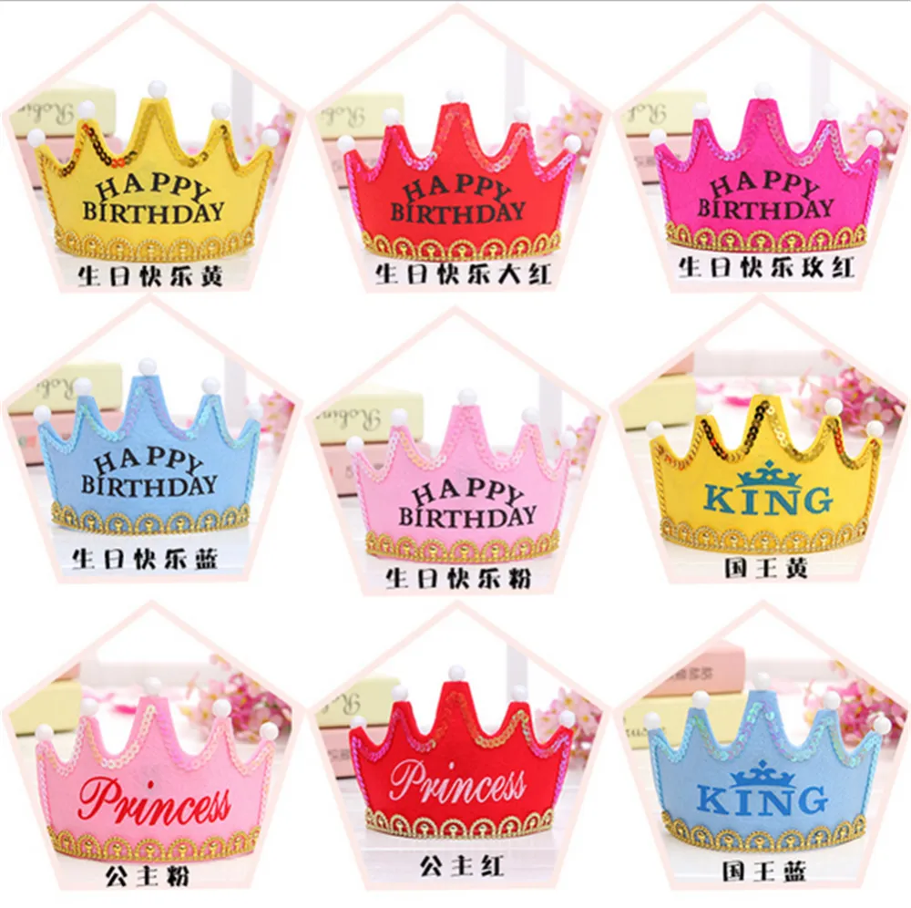 Children's Birthday Lovely LED Crown Hat Princess King Happy Birthday Party Hat