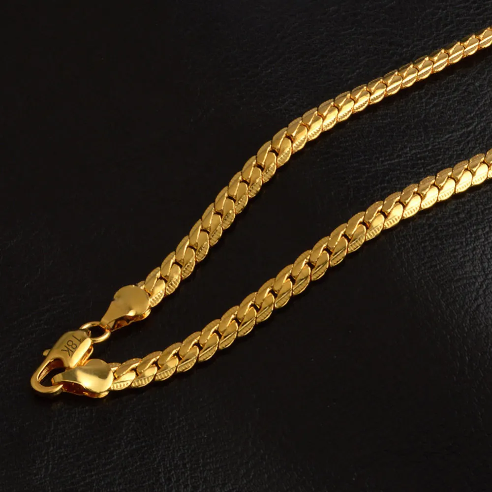 Gold Plated Necklace Fashion Snake Chain Hiphop Necklace 20 Inch