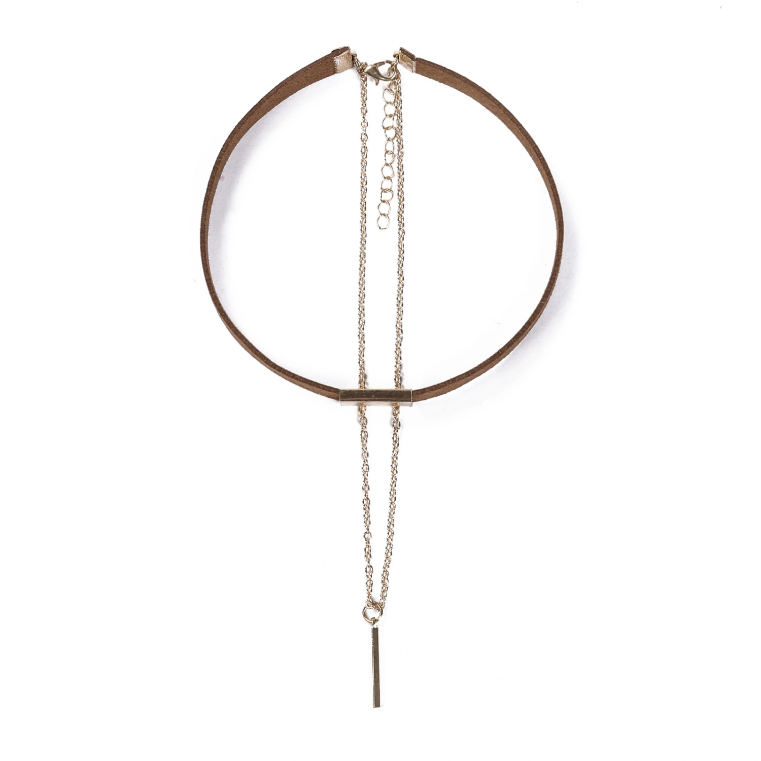 Women Velvet Choker Alloy Clavicle Choker Gold Plated Chain Pendant Necklace