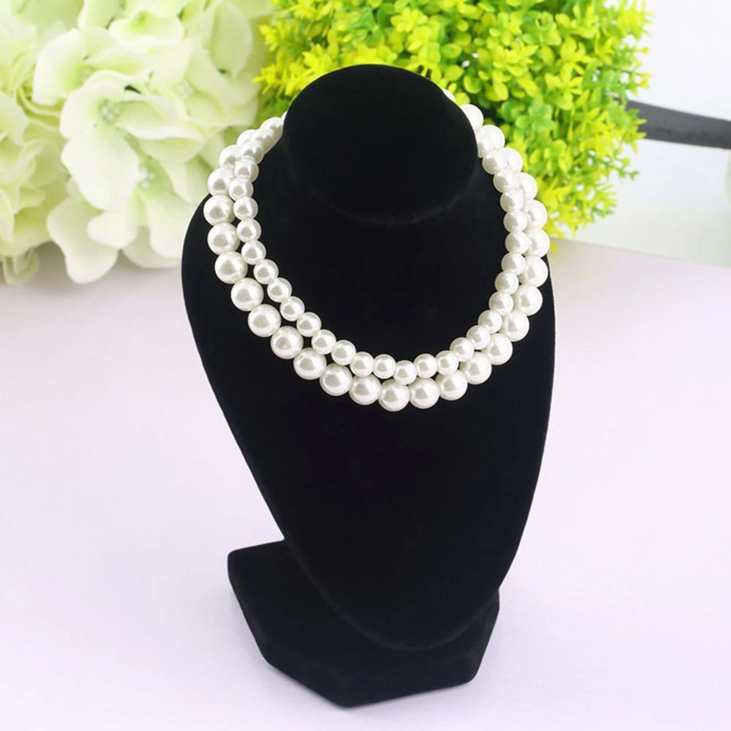 Necklace Display Storage Velvet Necklace Jewelry Display Holder Stand