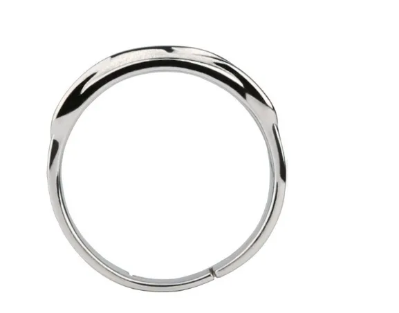 Unisex 925 Silver Rings Adjustable Time Ring Solid Color Finger Accessories