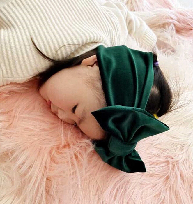 Newborn Gift Wide Belt, Baby Girl Bow Elegant Velvet Solid Hair Band