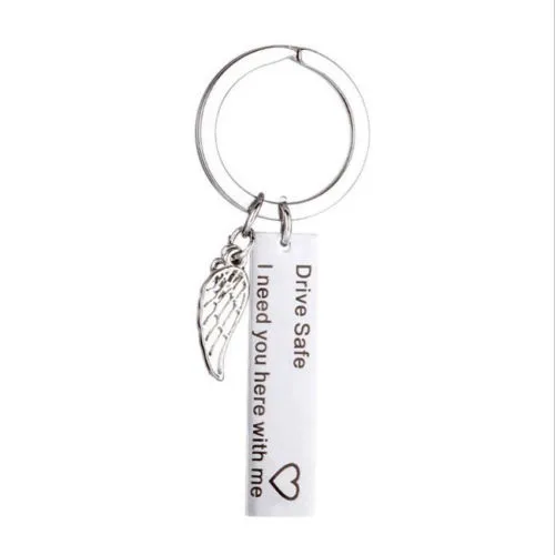 Creative Hand Stamped Key Chain with Printing Romantic Letters