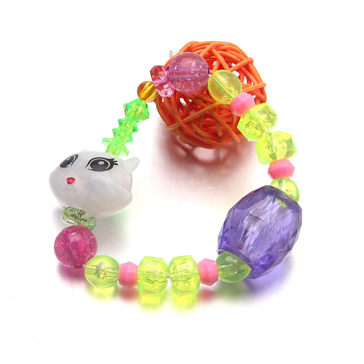Girl Hand Chain Cartoon Dog / Cat Magic Kids Pet Bead Gift Bracelet