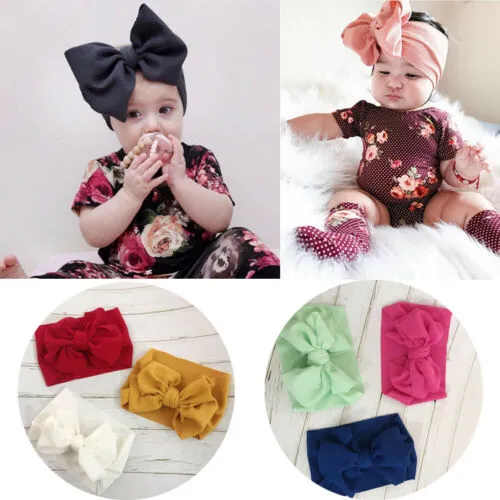 Baby Headbands, Soft Stretchy Headbands, Wide Big Bow Hair Accessories