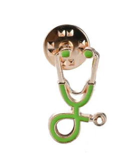 Pin Novelty Small Enamel Filled Stethoscope Design Fashion Brooch