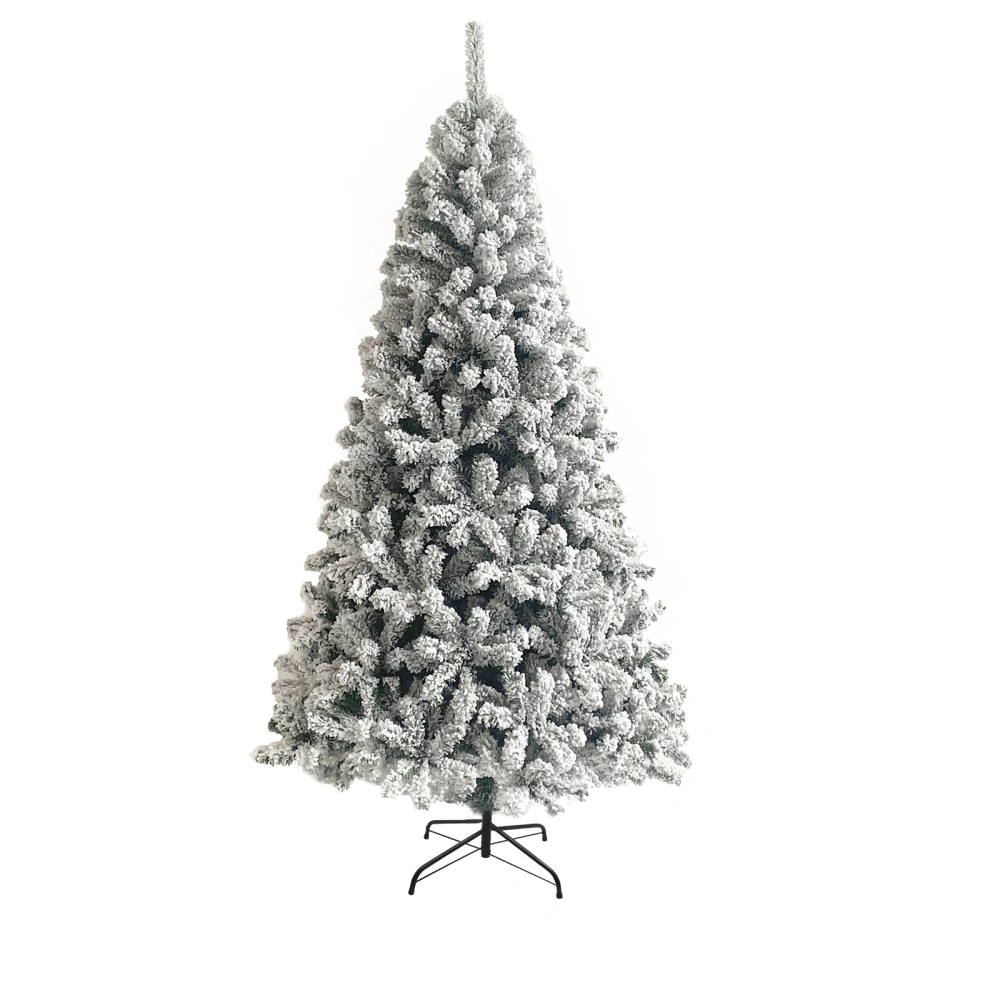 Artificial PVC Flocked Christmas Tree Snow Hinged Festival Decor