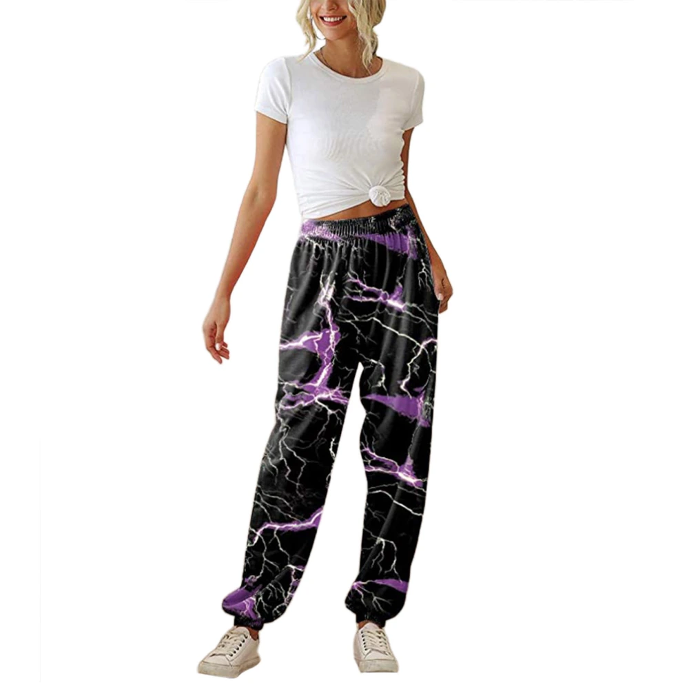 Women's Tie Dye Print High Waist Long Pants, Workout Trousers with Pocket