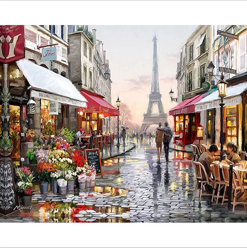 DIY Paint by Numbers Kits Various Patterns Frameless Oil Painting Set