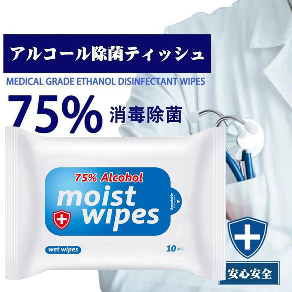 75% Disposable Alcohol Wet Wipes, Sterile Moist Wipes for Daily Life