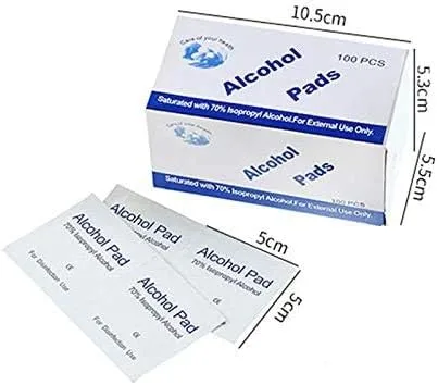 100Pcs Disinfection Alcohol Pads, Home First Aid Skin Sterilization Pad