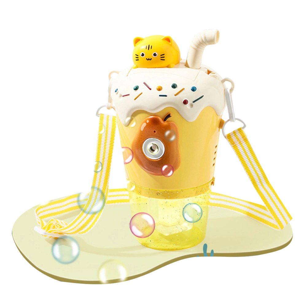 Kids Electric Bubble Maker, Milk Tea Cup Shape Blowing Bubbles Toy