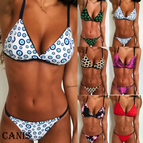 Women Swimsuit Sexy Bikini Set Flower Print Bathing Suit Beachwear