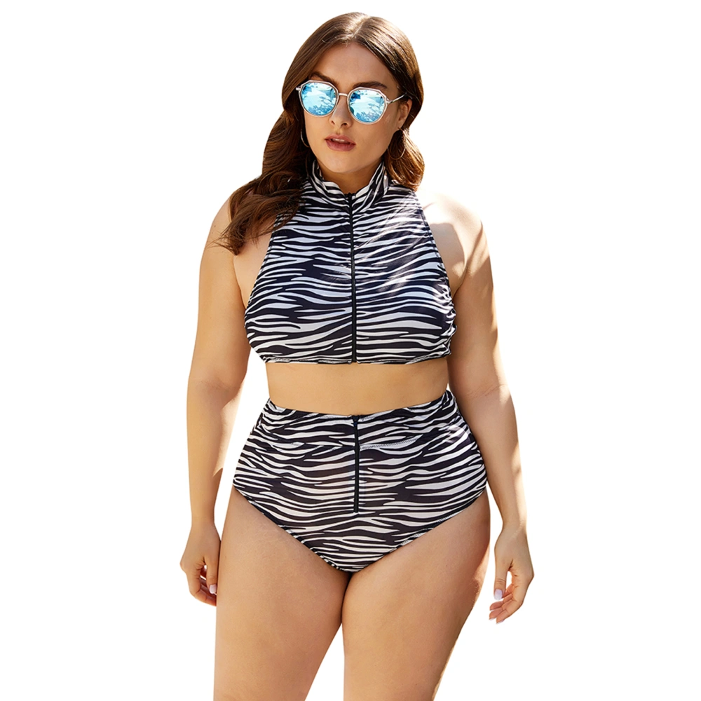 Women's Printed 2Pcs Swimsuit, Off-shoulder Vest Tops with Triangle Bottoms