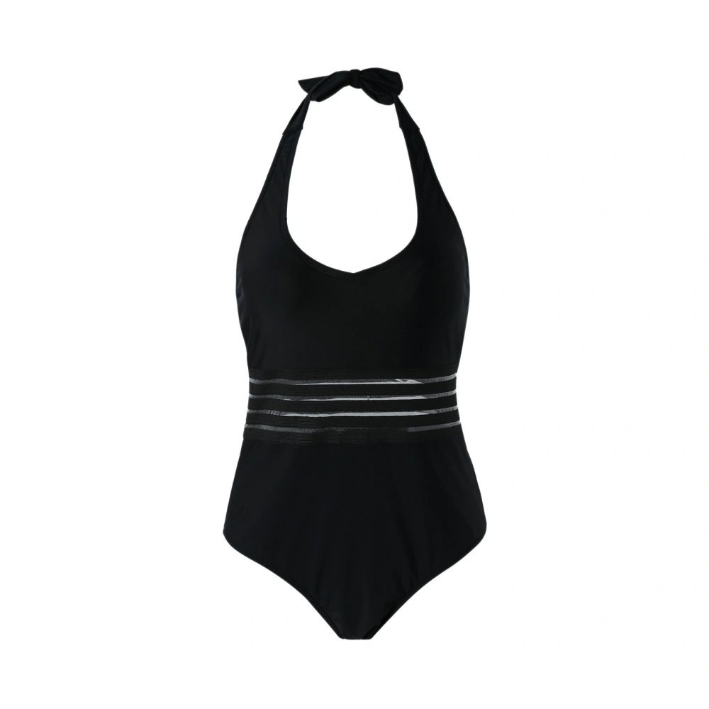 Women's One-piece Slim Swimsuit, Low V-neck Backless Triangle Swimwear