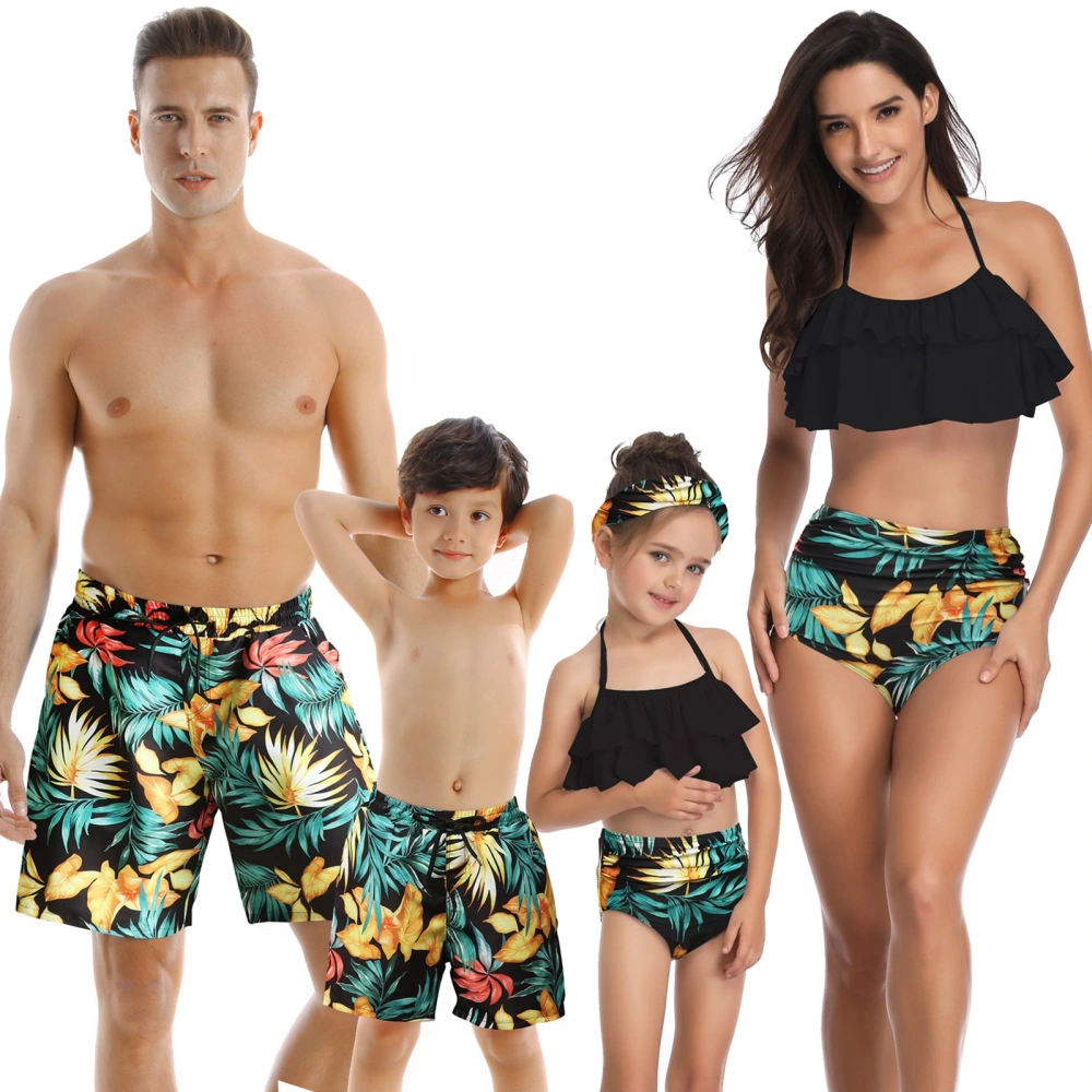 Family Matching Bathing Suit, Female Halterneck Bikini Tops+ Panties