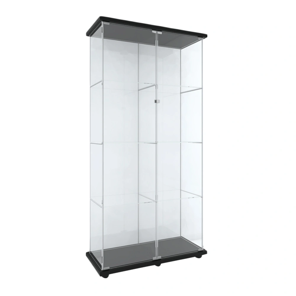 Display Shelf, Four-Tier Transparent Storage Cabinet Commodity Shelf